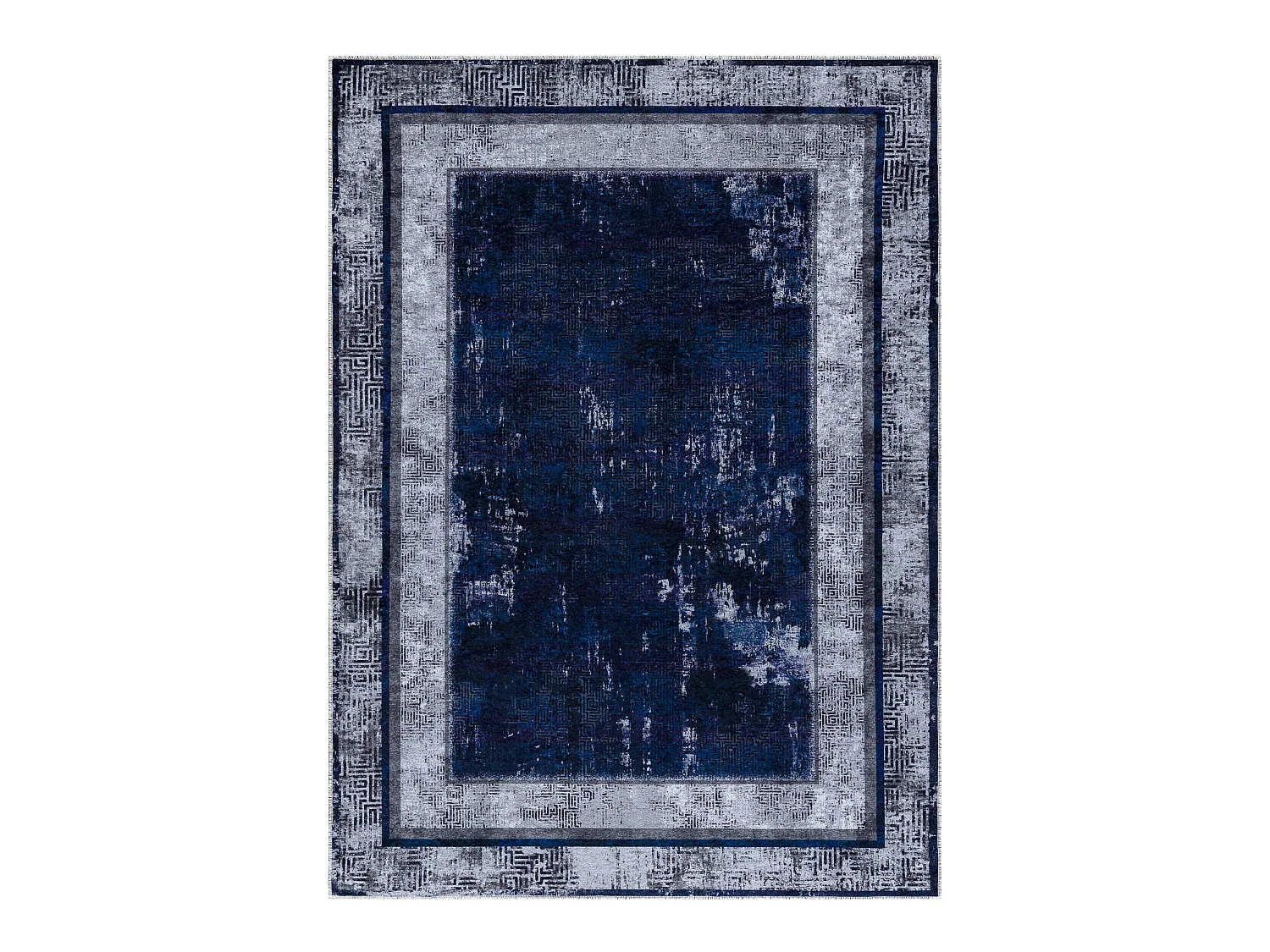 MIRO 51676.813 tapijt wasbaar Grieks vintage, kader antislip - marineb 160x220 cm