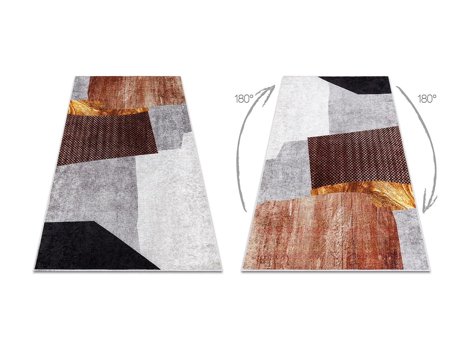 MIRO 52100.801 tapijt wasbaar geometrisch antislip - grijs 120x170 cm
