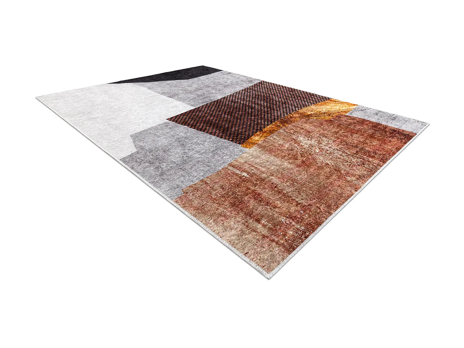 MIRO 52100.801 tapijt wasbaar geometrisch antislip - grijs 120x170 cm