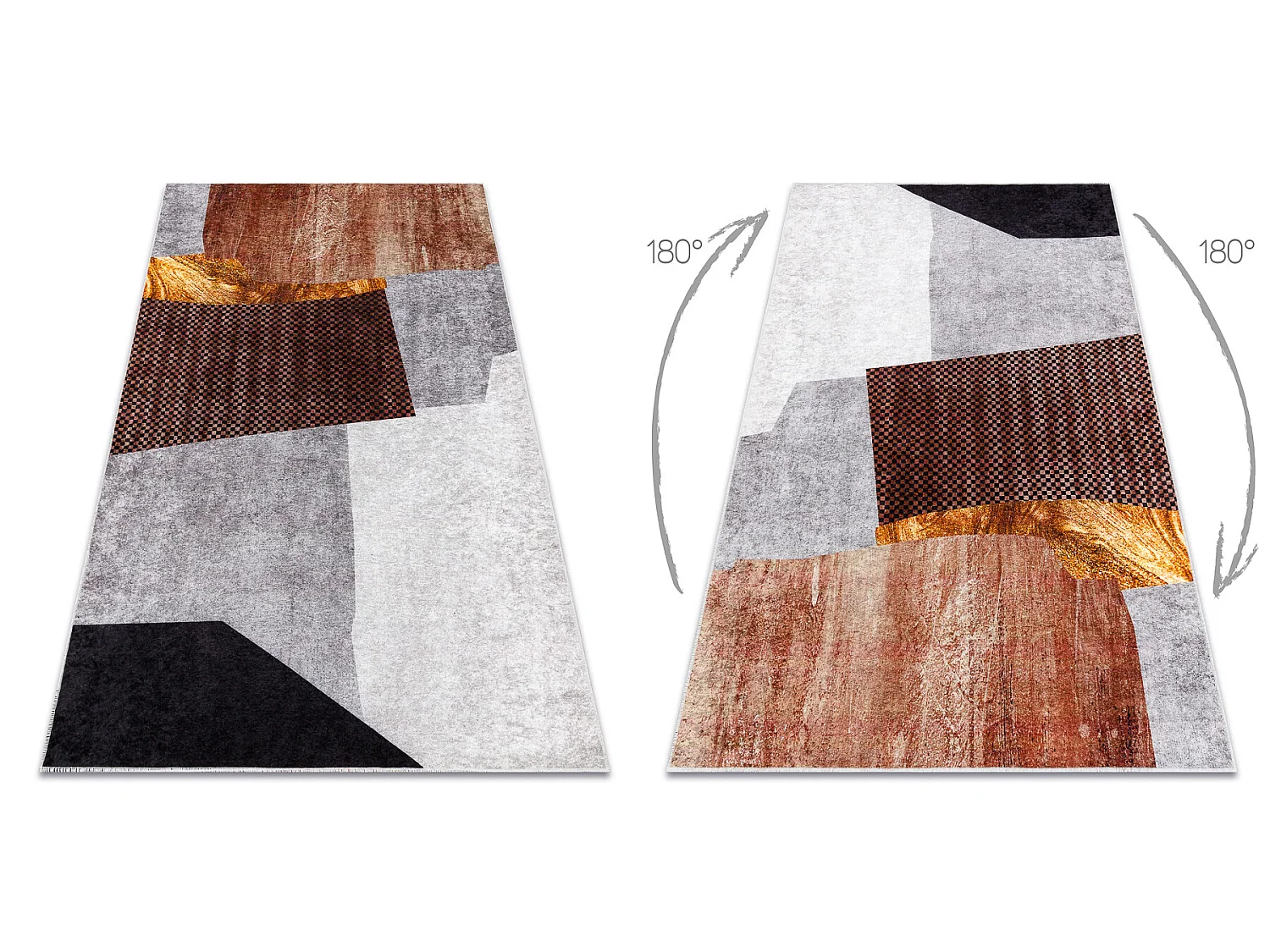 MIRO 52100.801 tapijt wasbaar geometrisch antislip - grijs 120x170 cm