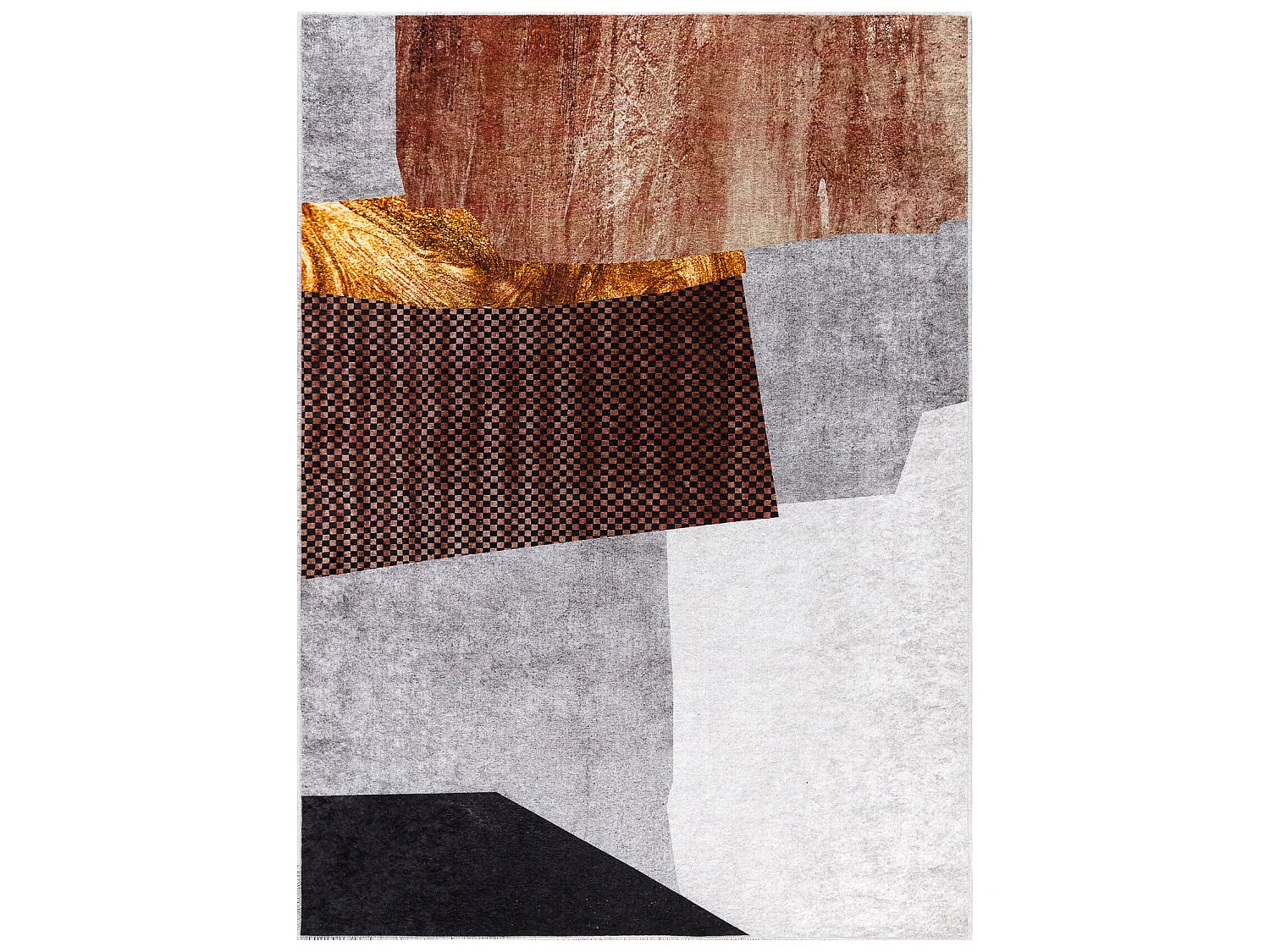 MIRO 52100.801 tapijt wasbaar geometrisch antislip - grijs 120x170 cm