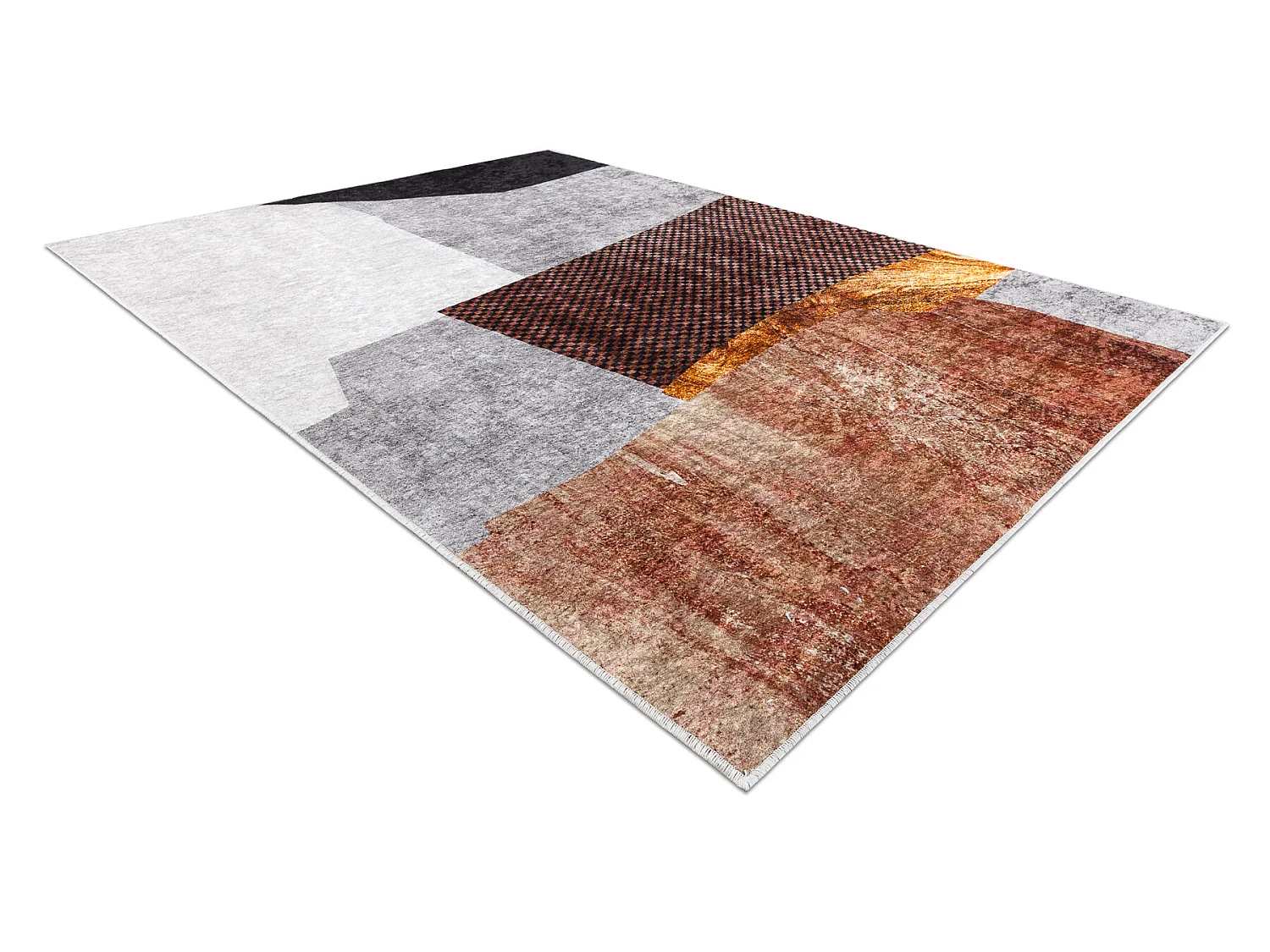 MIRO 52100.801 tapijt wasbaar geometrisch antislip - grijs 120x170 cm