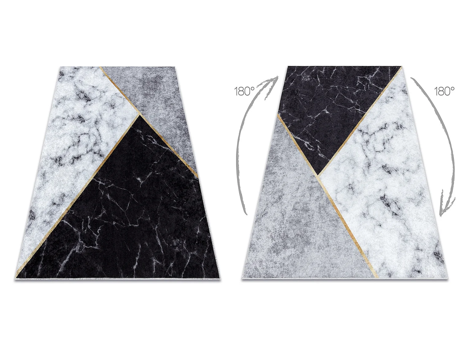 Tapis lavable MIRO 51330.804 Marbre, géométrique antidérapant - gri 160x220 cm