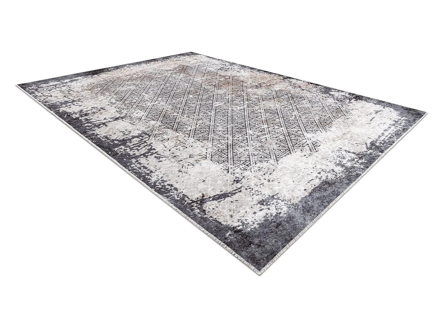 Tapis lavable MIRO 51864.804 Vintage, treillis antidérapant - gris 160x220 cm