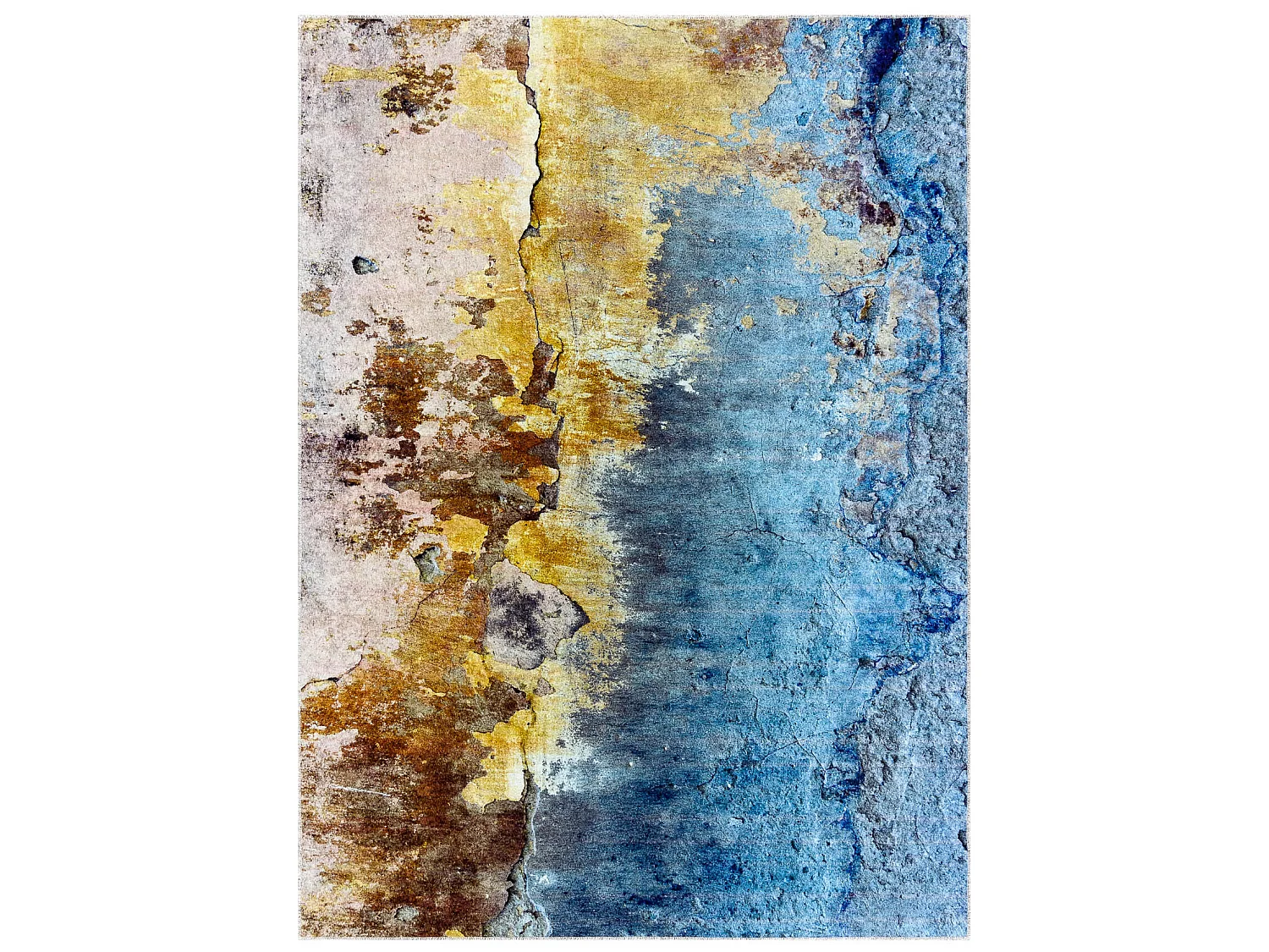 Tapis lavable MIRO 51709.803 Abstraction antidérapant - bleu / or 80x150 cm