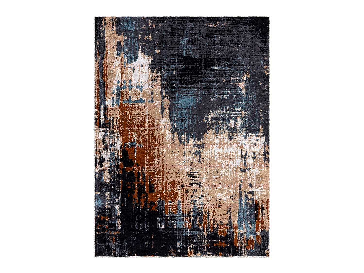Tapis lavable MIRO 51454.802 Abstraction antidérapant - bleu foncé / 80x150 cm