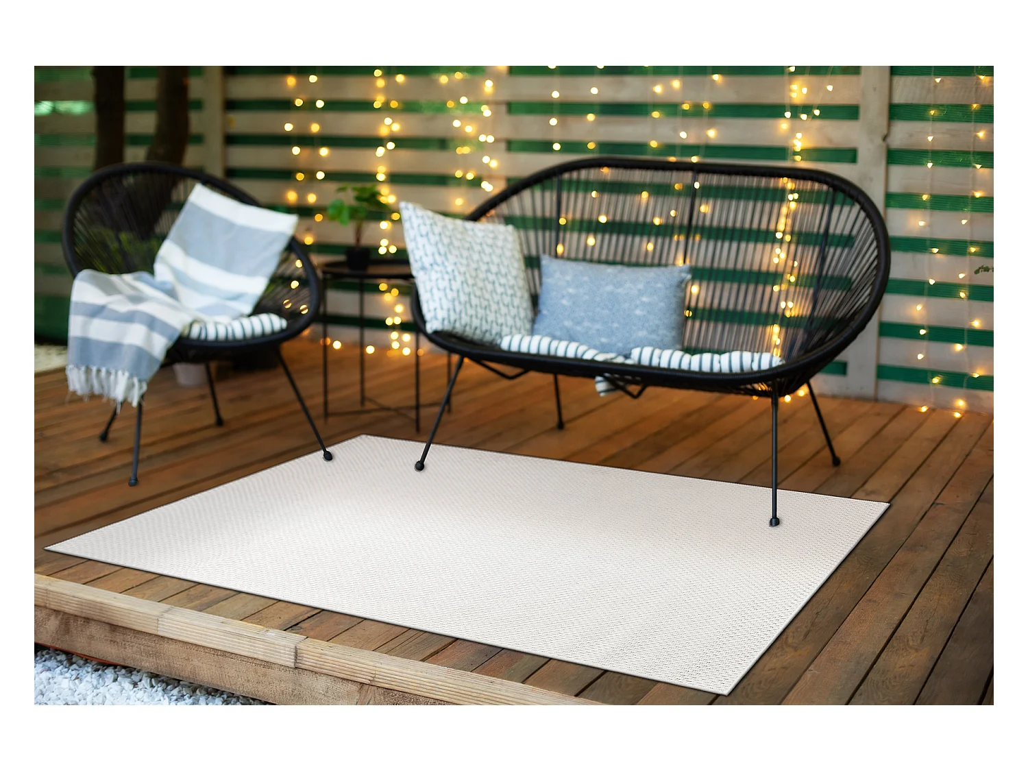 Sisal tapijt TIMO 6272 buitenshuis wit 80x150 cm