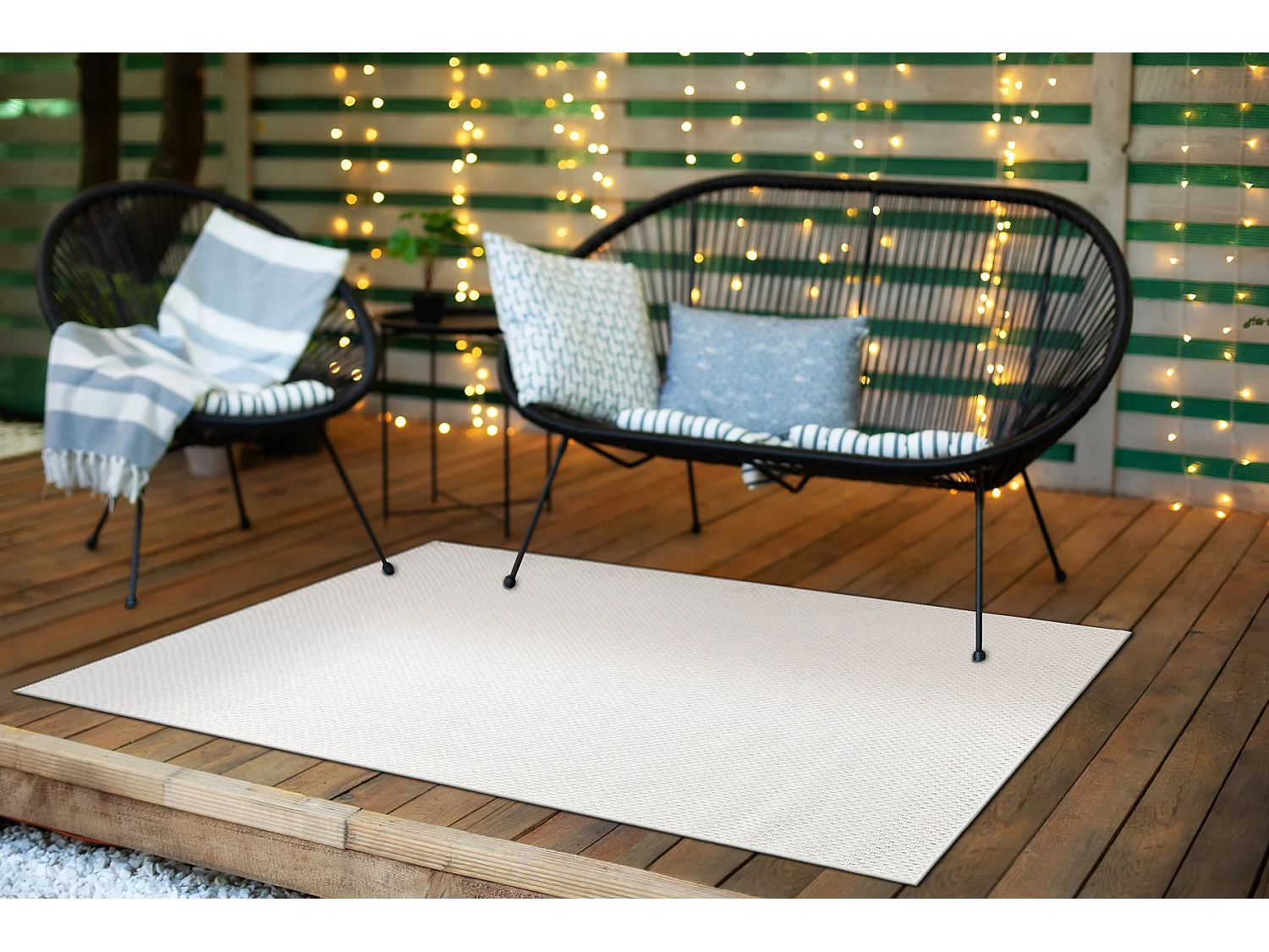 Tapis TIMO 6272 SIZAL extérieur blanc 60x100 cm