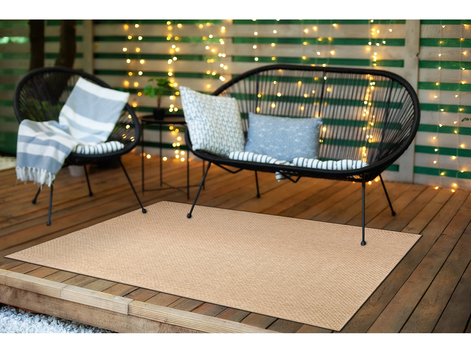 Tappeto TIMO 6272 SIZAL all'aperto beige scuro 80x150 cm