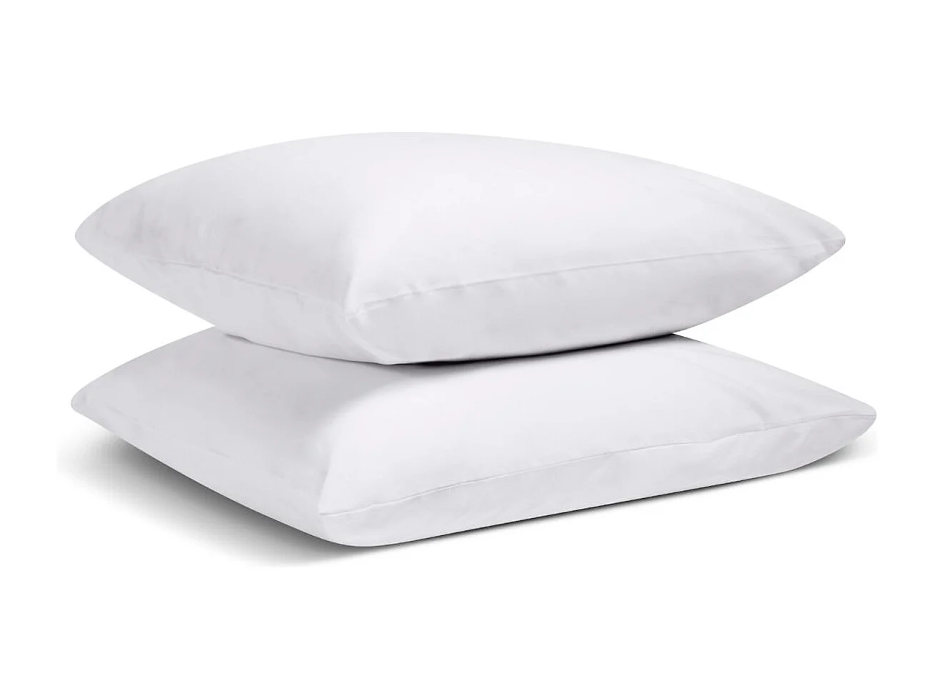 Lot de 2 Taies d'oreiller 100% Percale de coton - Blanc - 50x75cm