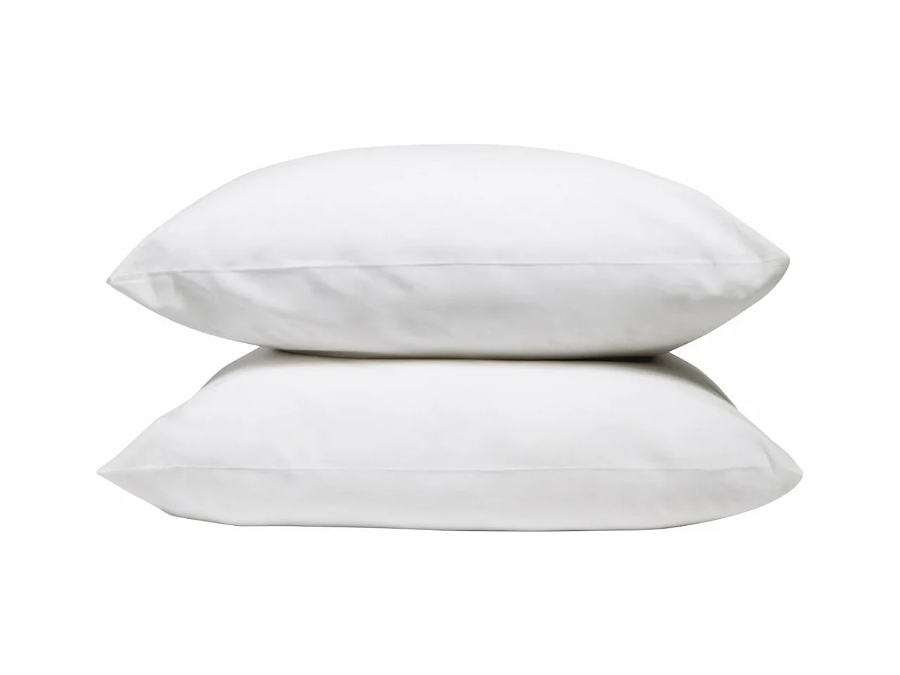 Lot de 2 Taies d'oreiller 100% Percale de coton - Blanc - 50x75cm