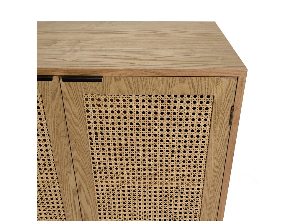 MARCEAU - Buffet en bois 3 tiroirs 2 portes cannage naturel