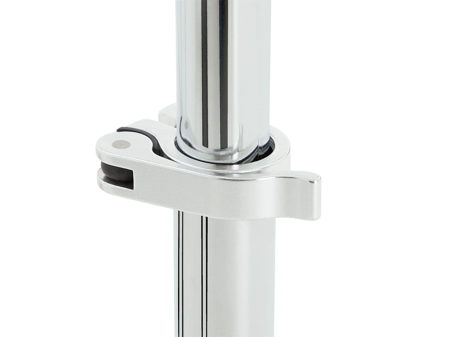 Table d'appoint LEONIE bout de canapé rond table à café table basse hauteur réglable, en métal chromé et verre trempé blanc