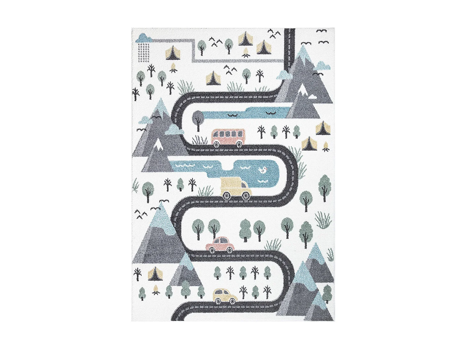 Tapis de jeu pour chambre d'enfant Routes de Montagne 190x280cm