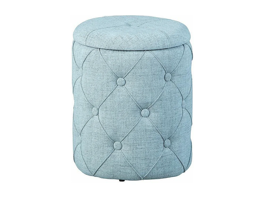 Pouf de Rangement Capitonné "Elio" 40cm Bleu