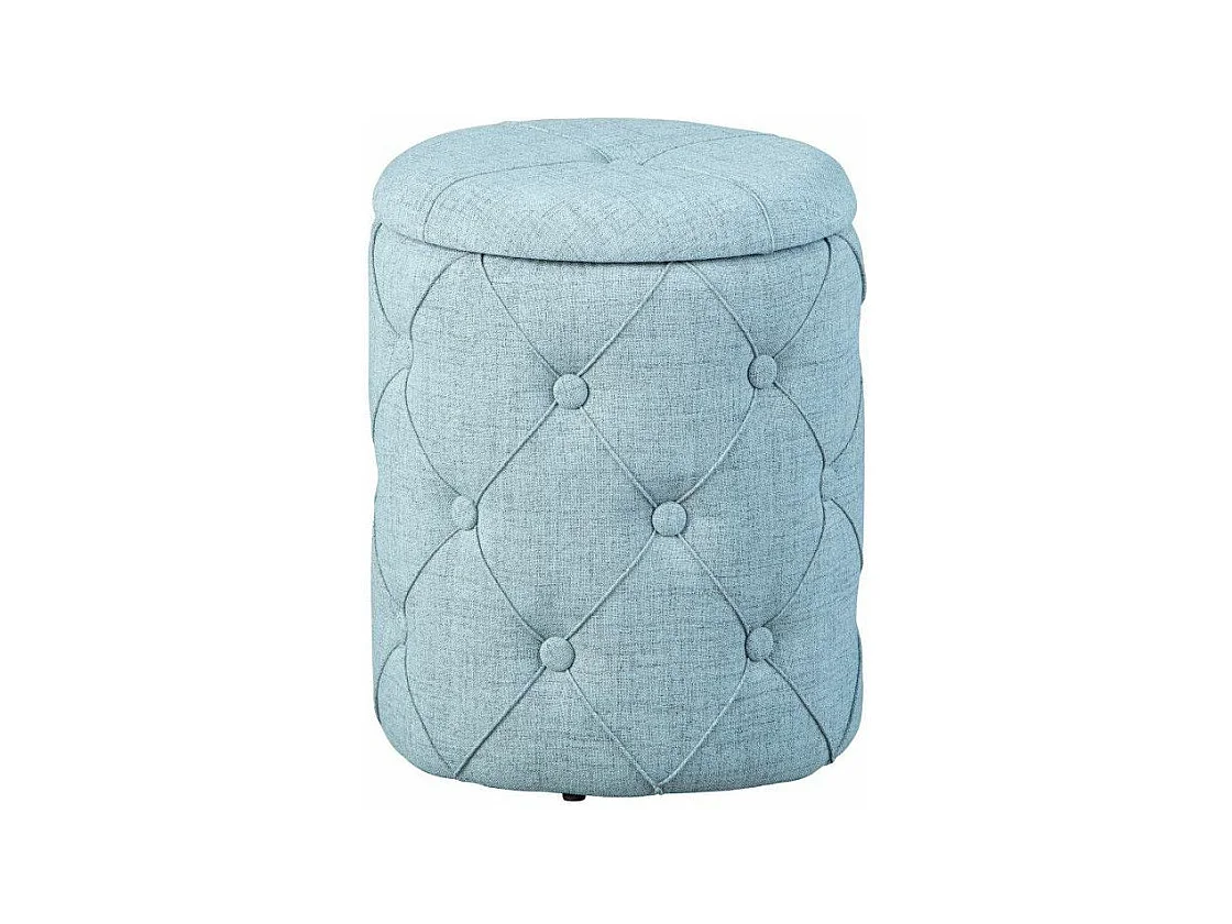 Pouf de Rangement Capitonné "Elio" 40cm Bleu