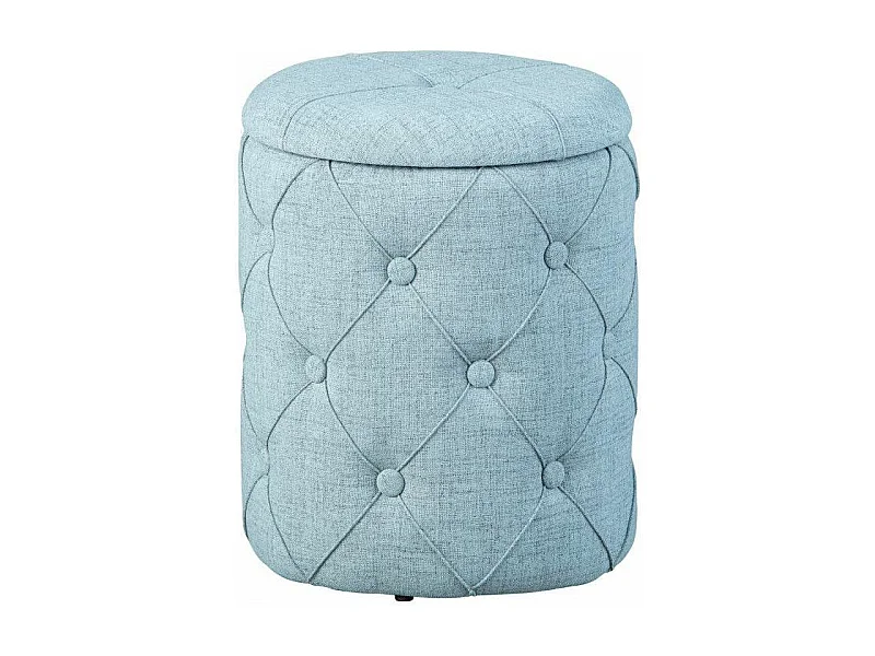Pouf de Rangement Capitonné "Elio" 40cm Bleu