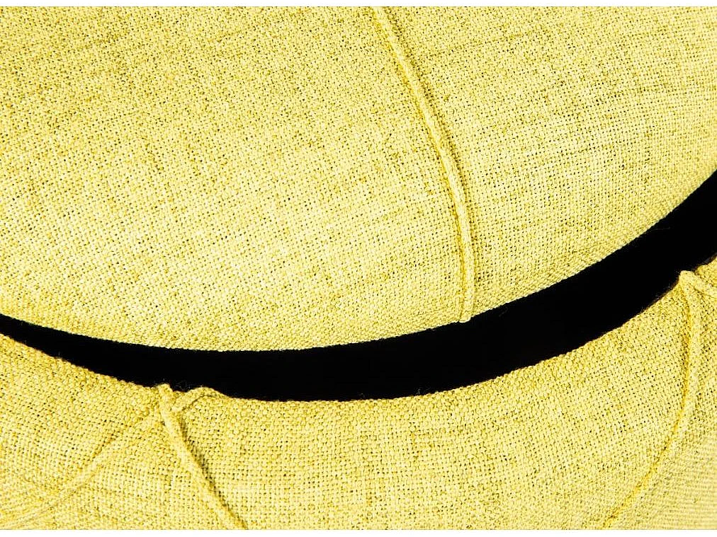 Pouf de Rangement Capitonné "Elio" 40cm Jaune