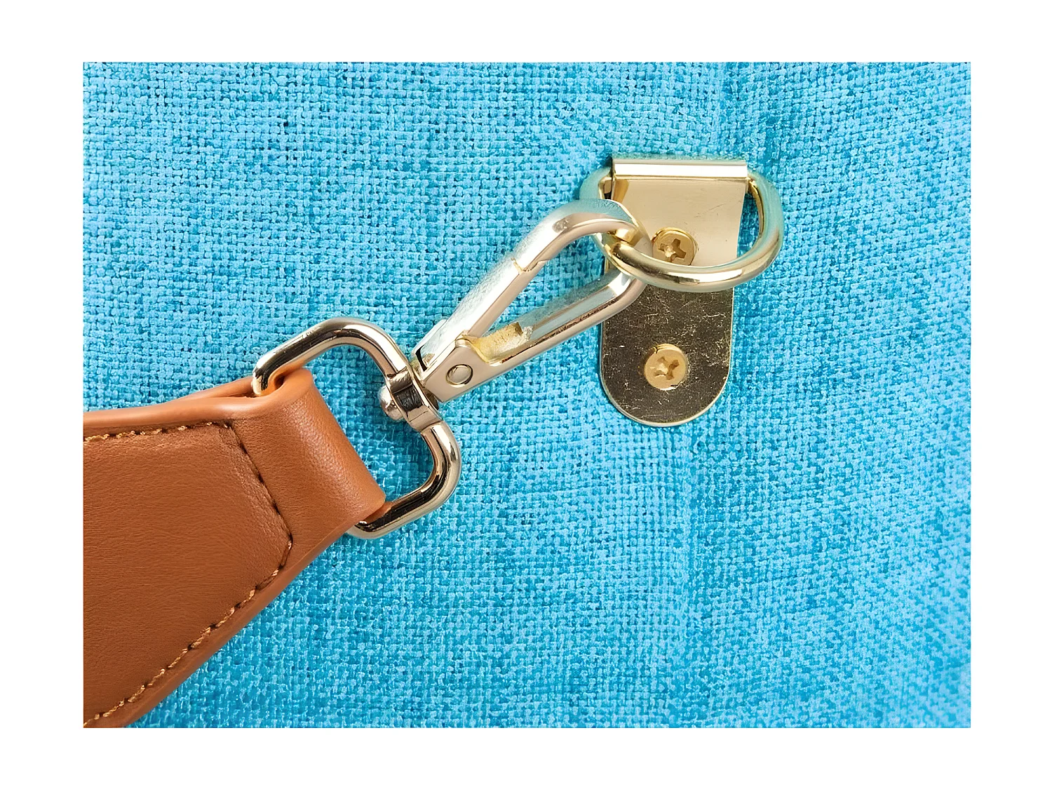 Pouf de Rangement à Anse "Dumont" 42cm Turquoise