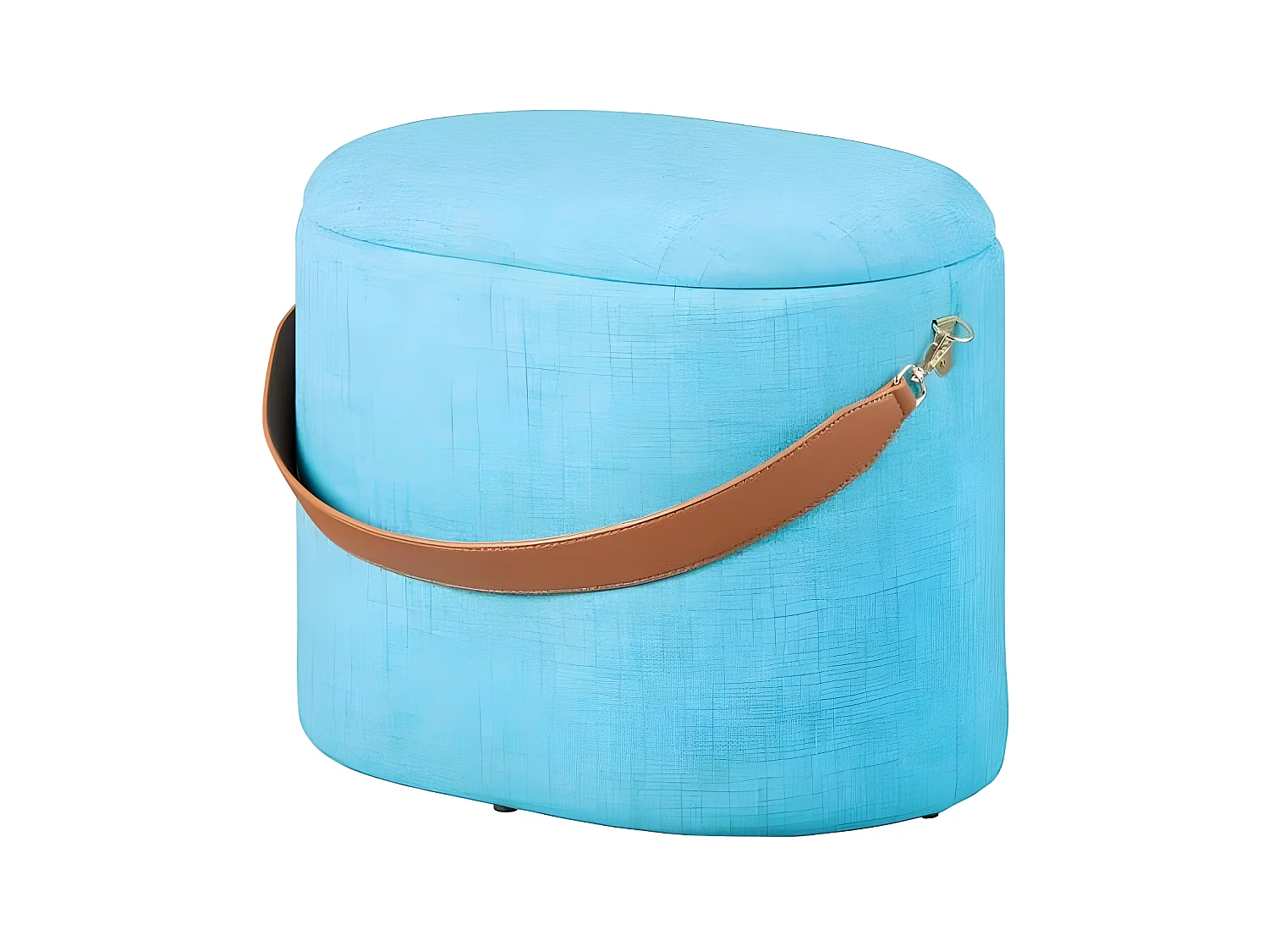 Pouf de Rangement à Anse "Dumont" 42cm Turquoise