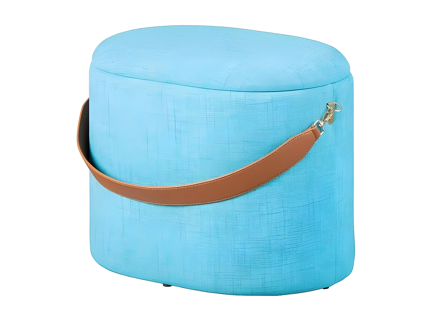 Pouf de Rangement à Anse "Dumont" 42cm Turquoise