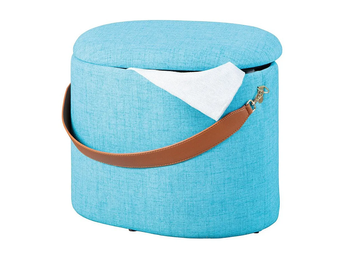 Pouf de Rangement à Anse "Dumont" 42cm Turquoise