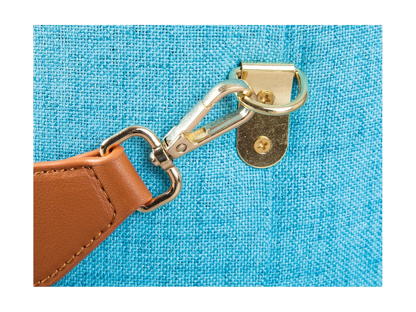 Pouf de Rangement à Anse "Dumont" 42cm Turquoise