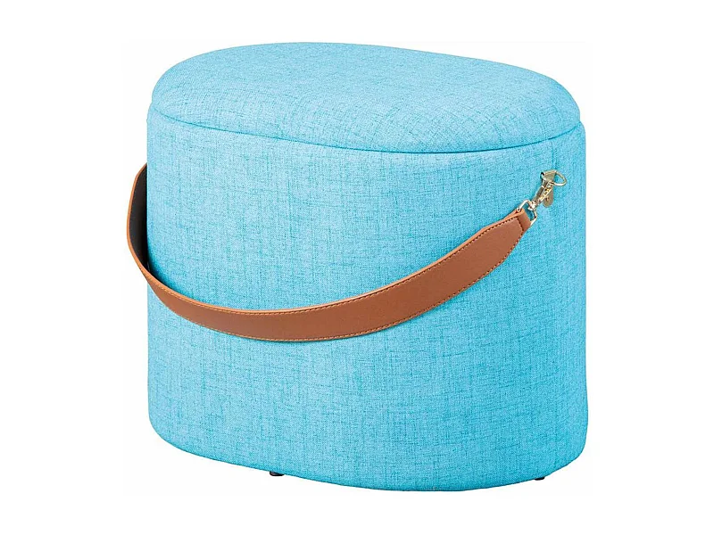 Pouf de Rangement à Anse "Dumont" 42cm Turquoise