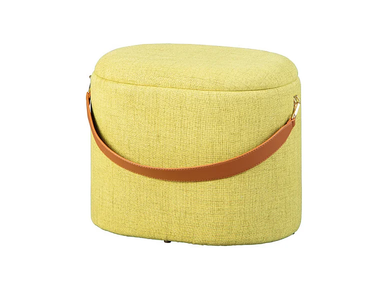 Pouf de Rangement à Anse "Dumont" 42cm Jaune