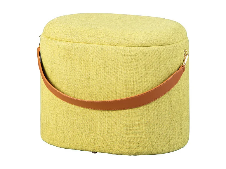 Pouf de Rangement à Anse "Dumont" 42cm Jaune