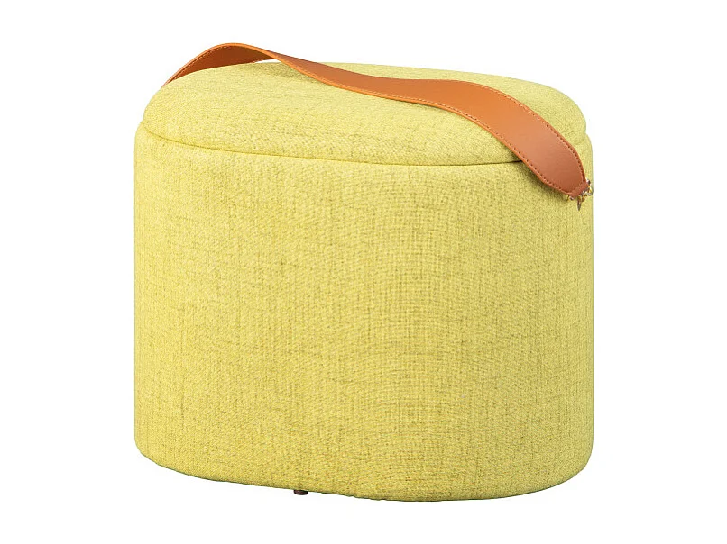 Pouf de Rangement à Anse "Dumont" 42cm Jaune
