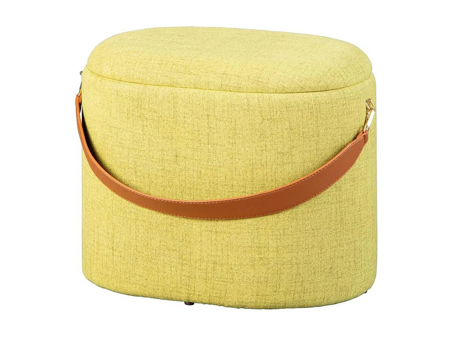 Pouf de Rangement à Anse "Dumont" 42cm Jaune