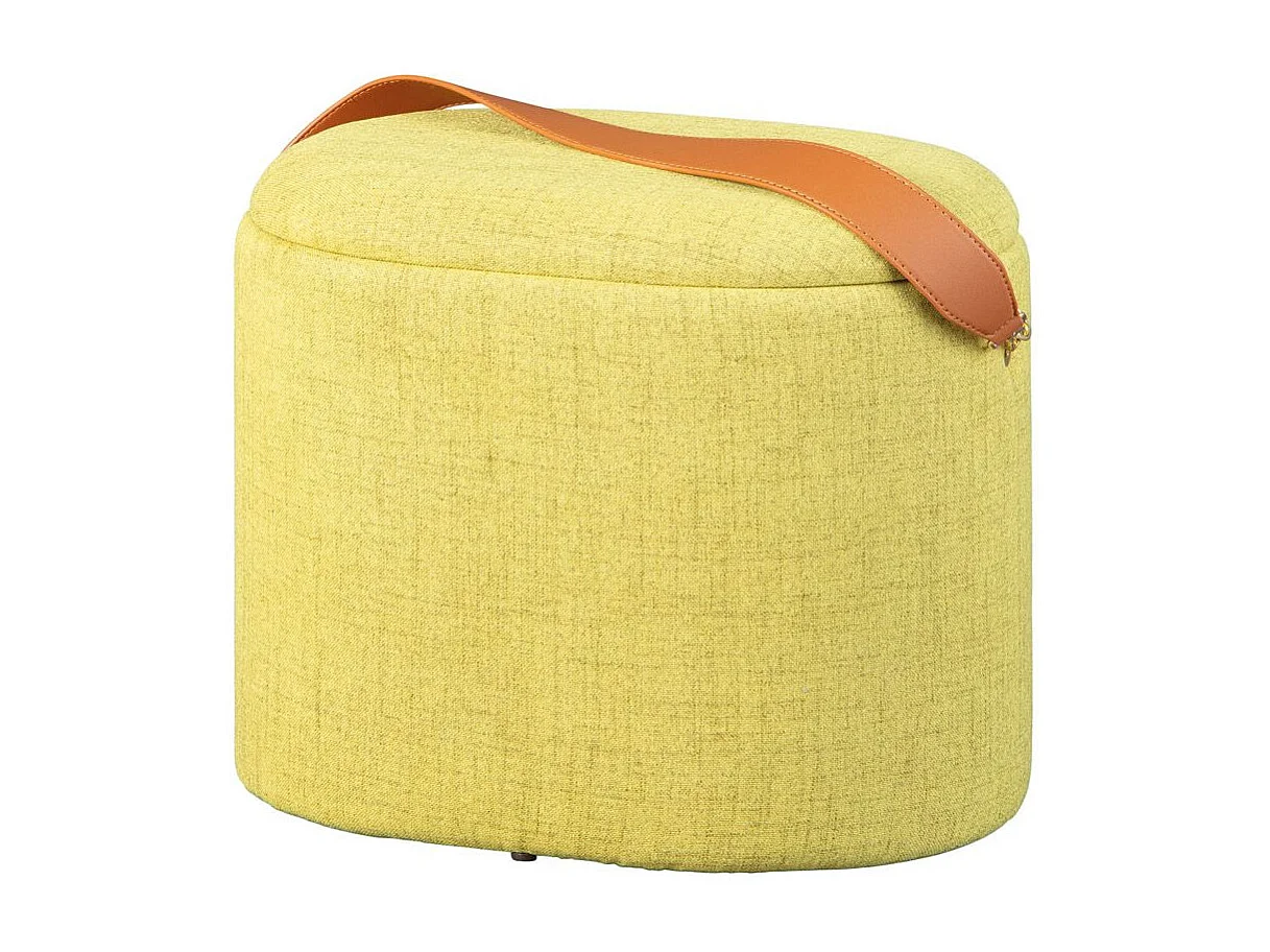 Pouf de Rangement à Anse "Dumont" 42cm Jaune