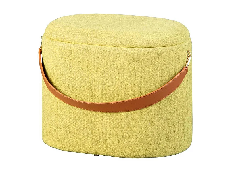 Pouf de Rangement à Anse "Dumont" 42cm Jaune