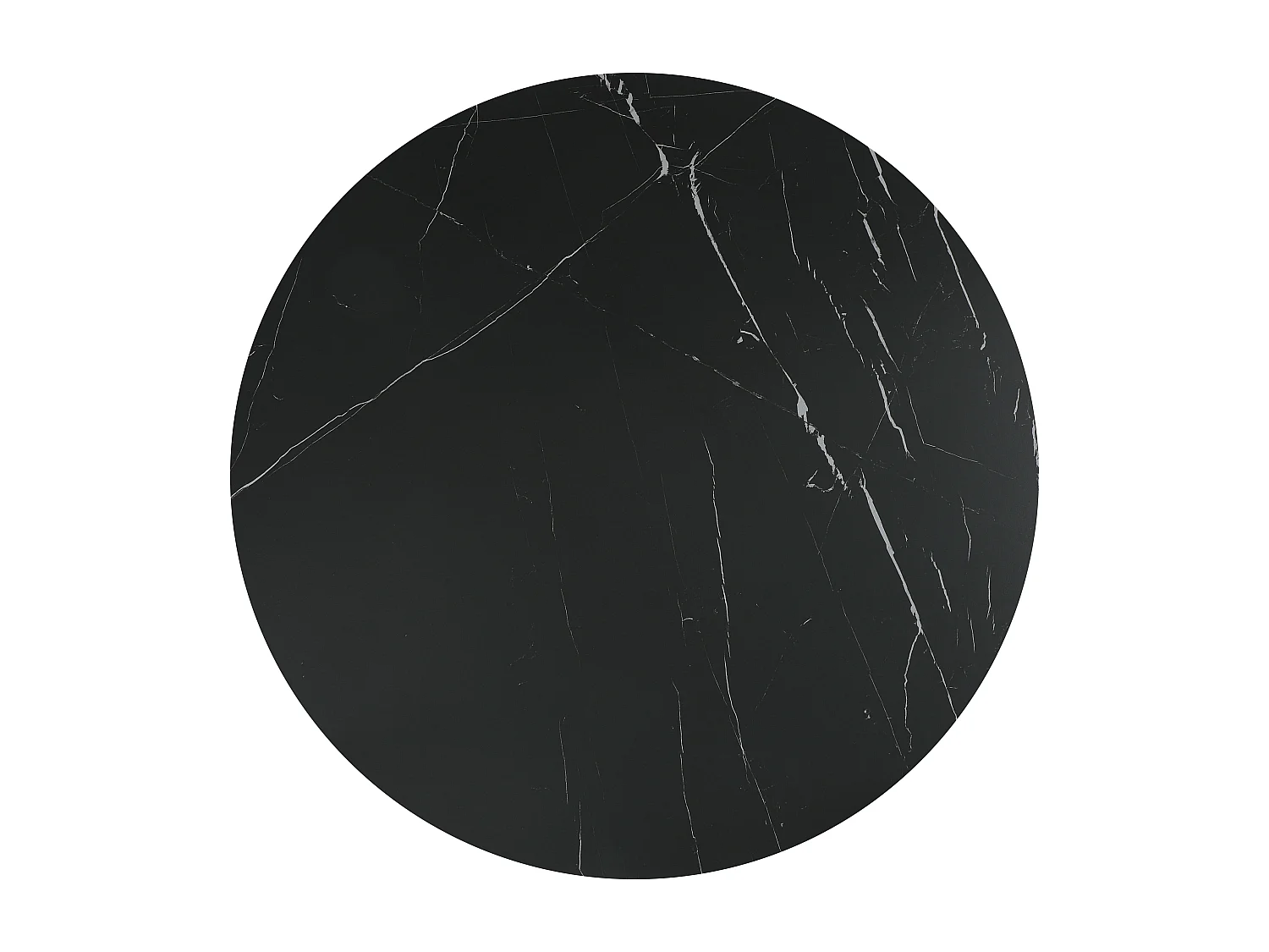 Stół do jadalni rozkładany dla 4 do 8 osób z ceramiki i metalu - Efekt czarnego marmuru - CASTINA