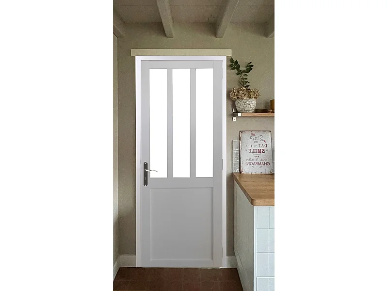 Bloc Porte Atelier Blanc H204 X L83 Poussant Gauche Cotes Tableau Gd Menuiseries