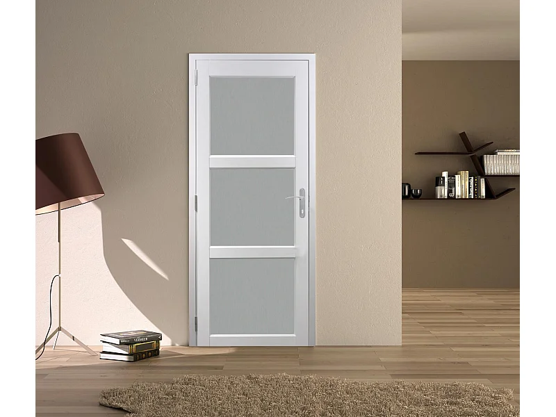 Bloc Porte Kenya Blanc Vitre H204 X L73 Poussant Droite Cotes Tableau Gd Menuiseries