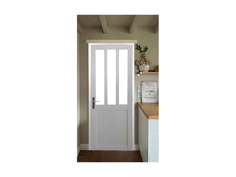 Bloc Porte Atelier Blanc H204 X L73 Poussant Gauche Cotes Tableau Gd Menuiseries