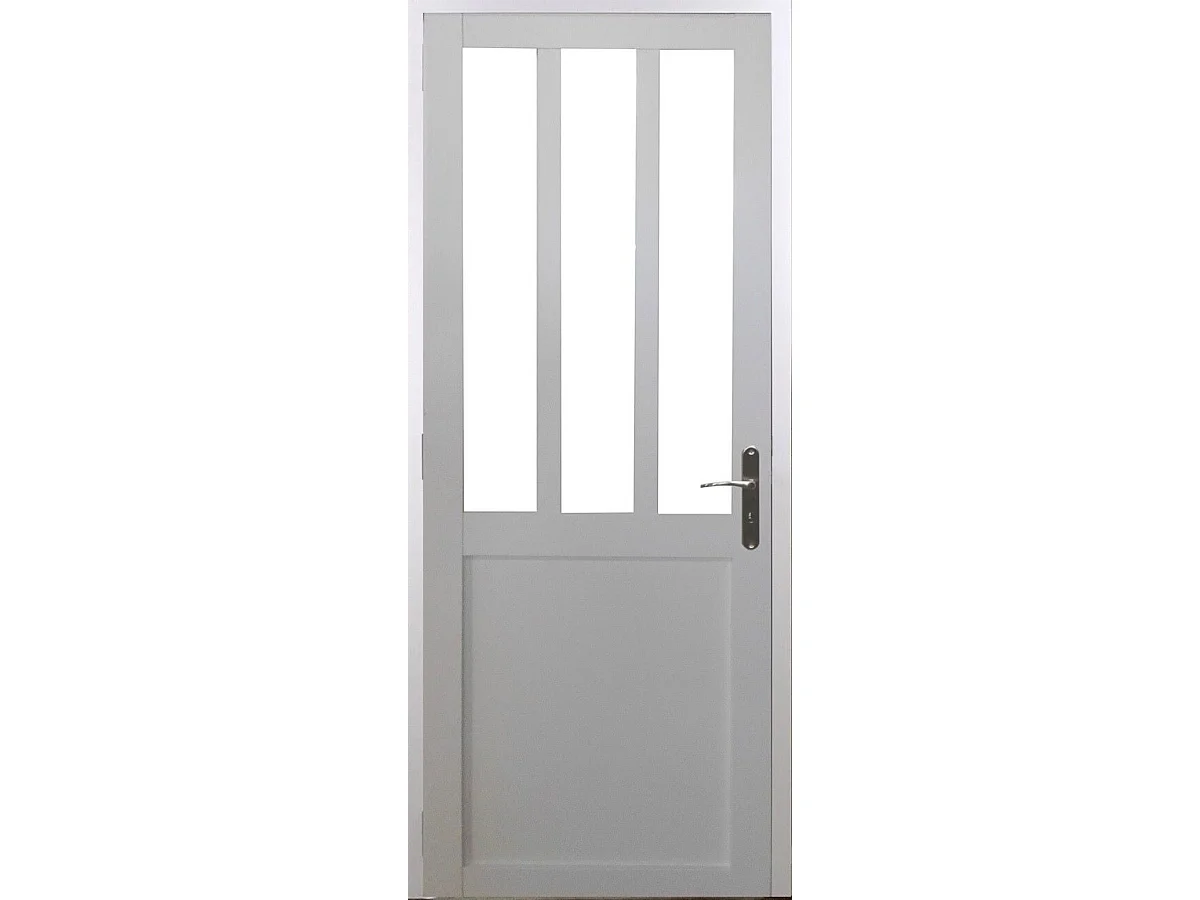 Blocco porta officina rivestito di bianco Larghezza 73 Larghezza Spingitore sinistro