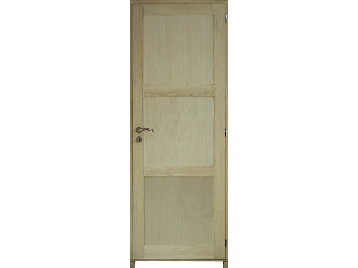 Bloc Porte Ken 3 Panneaux Paulownia H204 X L83 Poussant Gauche Cotes Tableau Gd Menuiseries