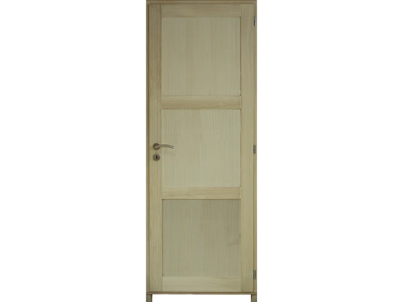 Bloc Porte Ken 3 Panneaux Paulownia H204 X L83 Poussant Gauche Cotes Tableau Gd Menuiseries