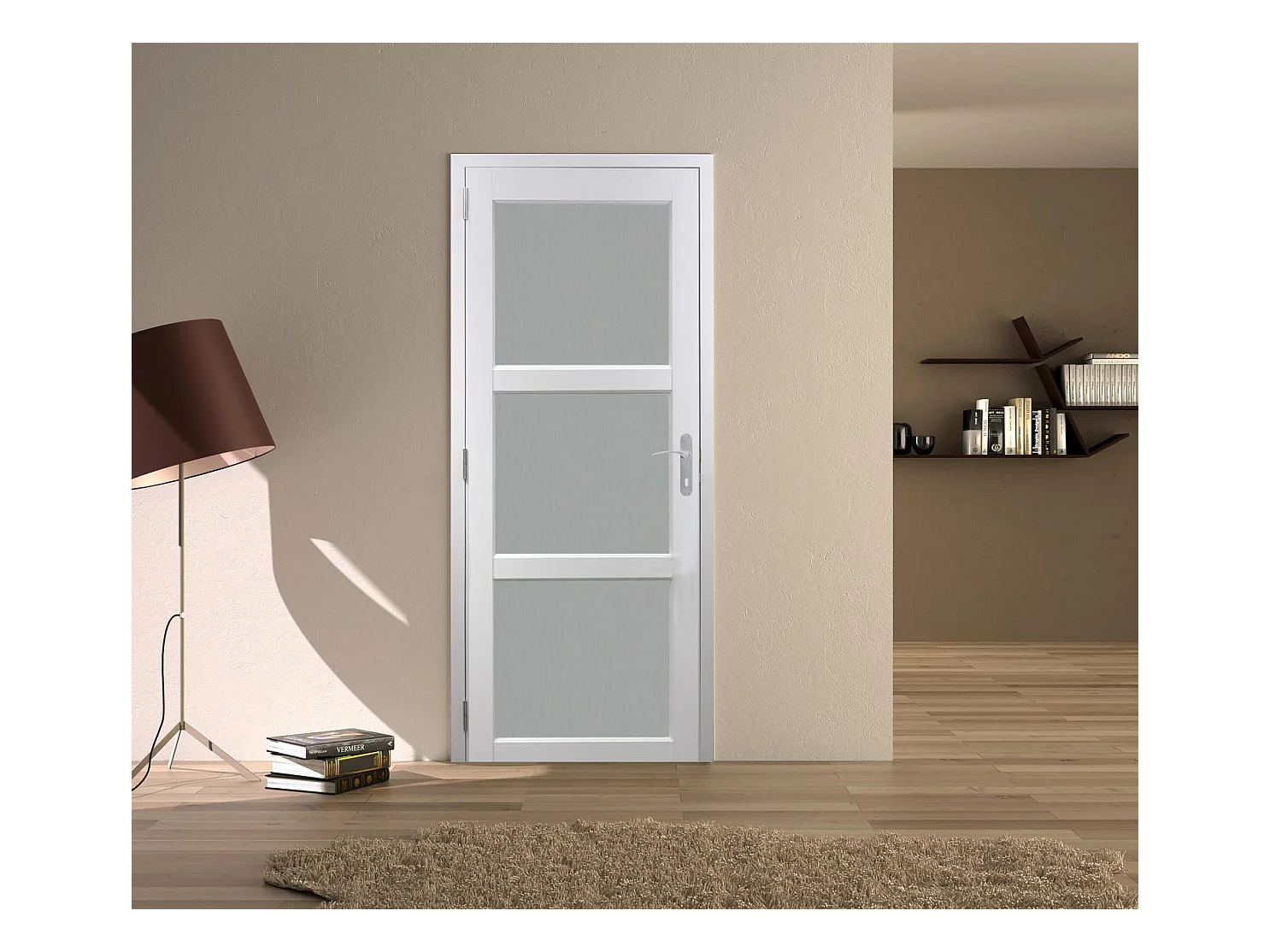 Bloc Porte Kenya Blanc Vitre H204 X L83 Poussant Droite Cotes Tableau Gd Menuiseries