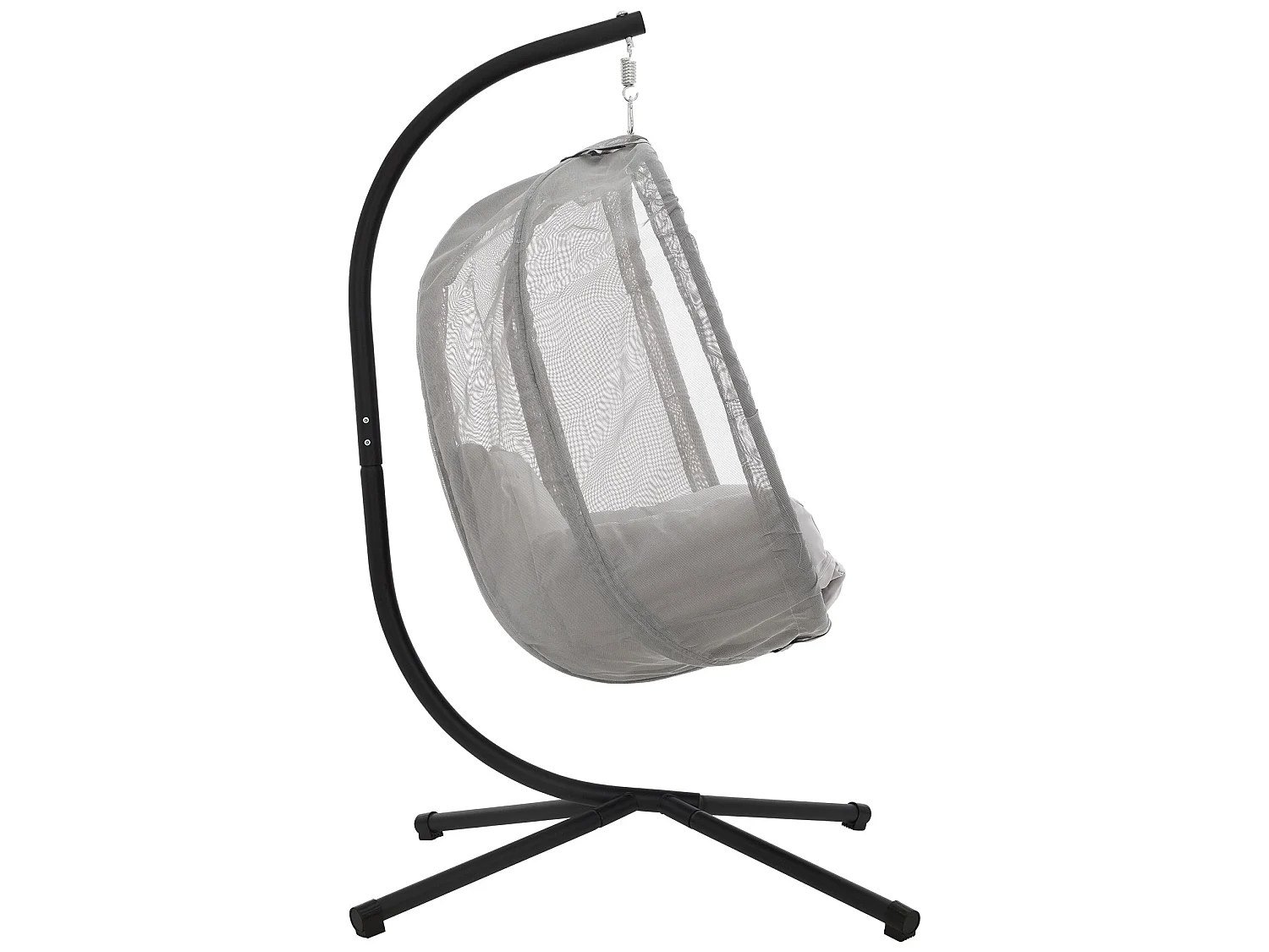 Silla colgante gris columpio forma de huevo + cojín de apoyo ML-DESIGN