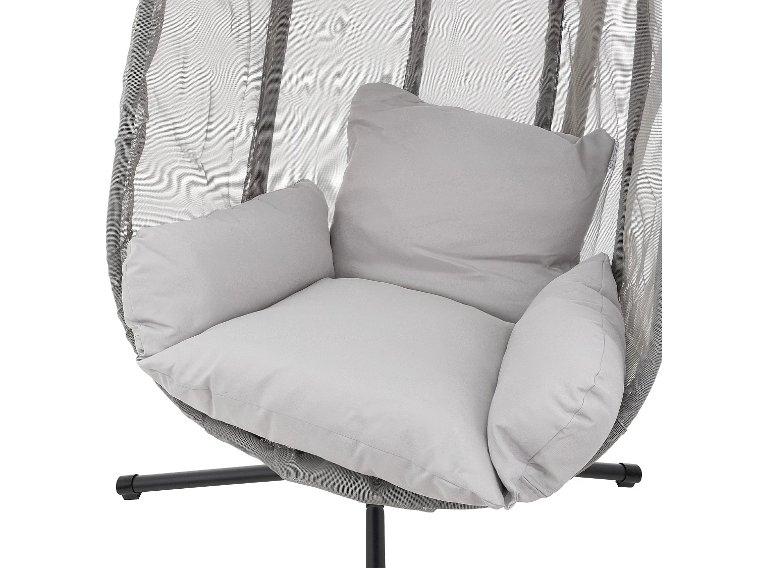 Silla colgante gris columpio forma de huevo + cojín de apoyo ML-DESIGN