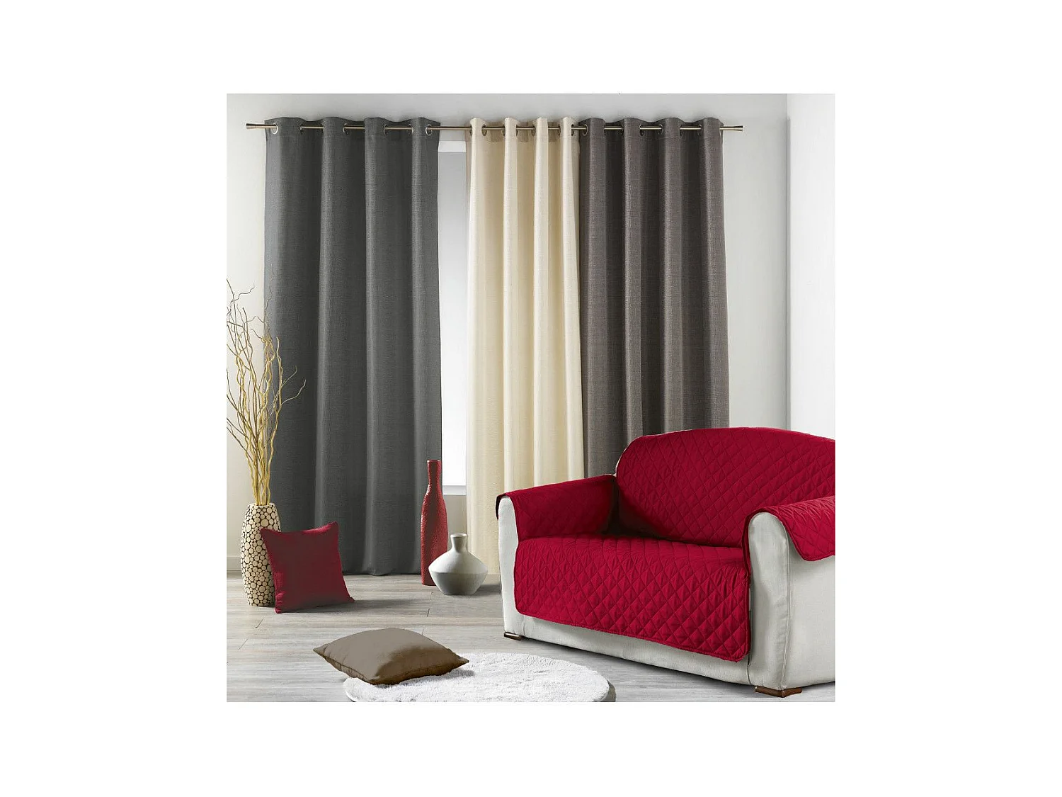 Protège Canapé Matelassé "Club" 179x279cm Rouge
