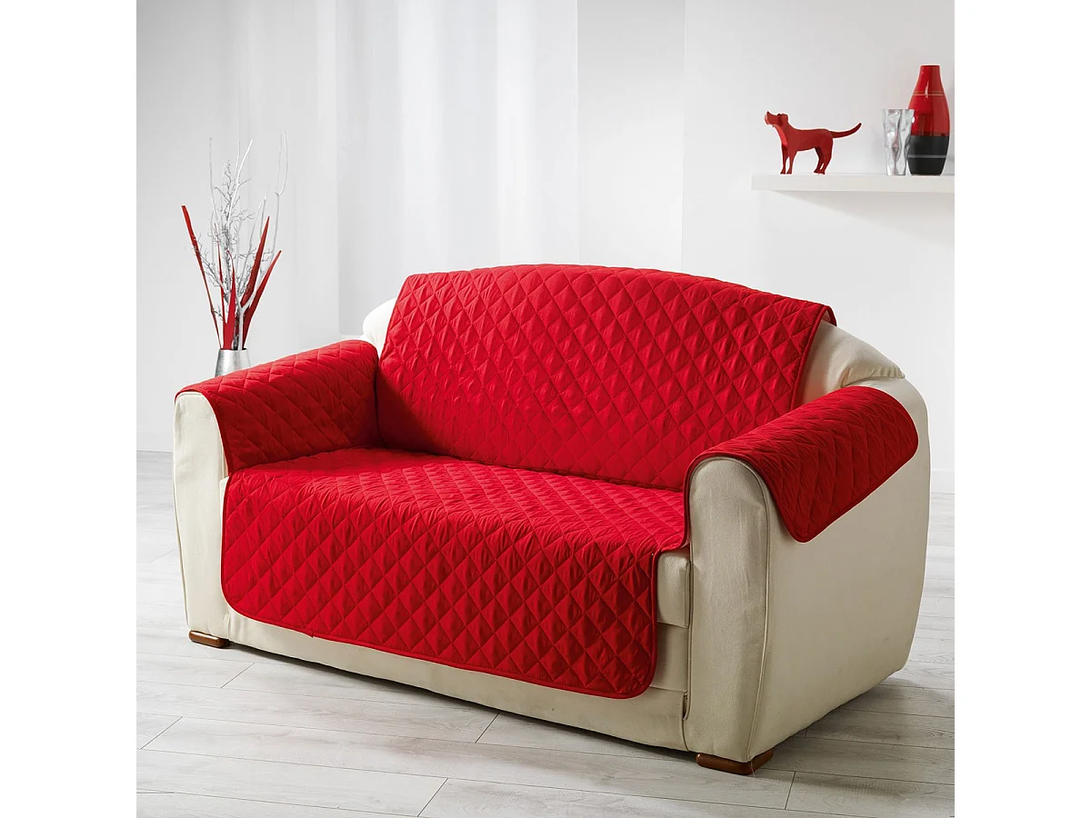 Protège Canapé Matelassé "Club" 179x279cm Rouge