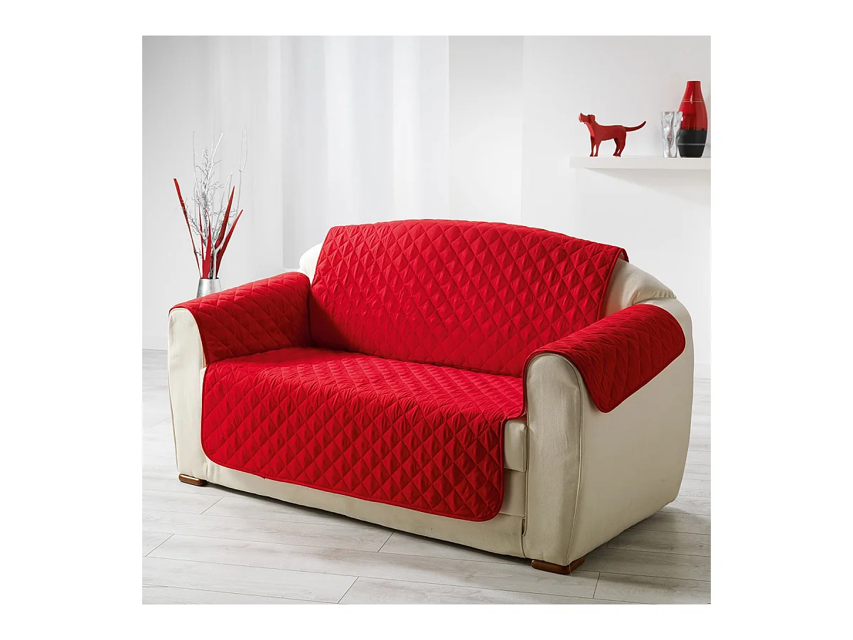 Protège Canapé Matelassé "Club" 179x223cm Rouge