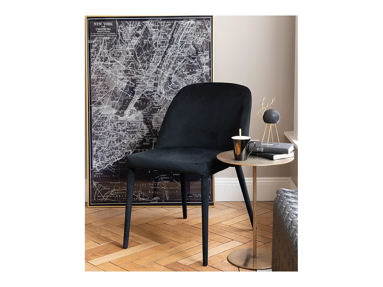 Charlotte zwart metalen stoel L 58 cm