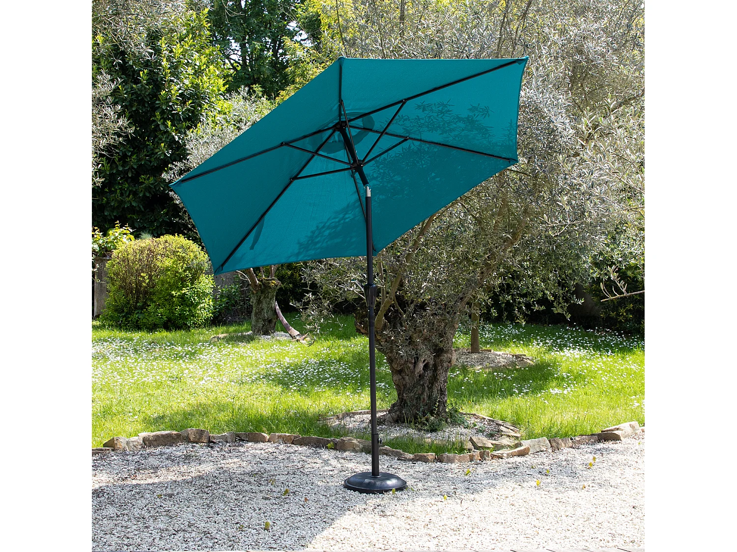 Gerader Sonnenschirm HAPUNA rund 2,70m Durchmesser blau