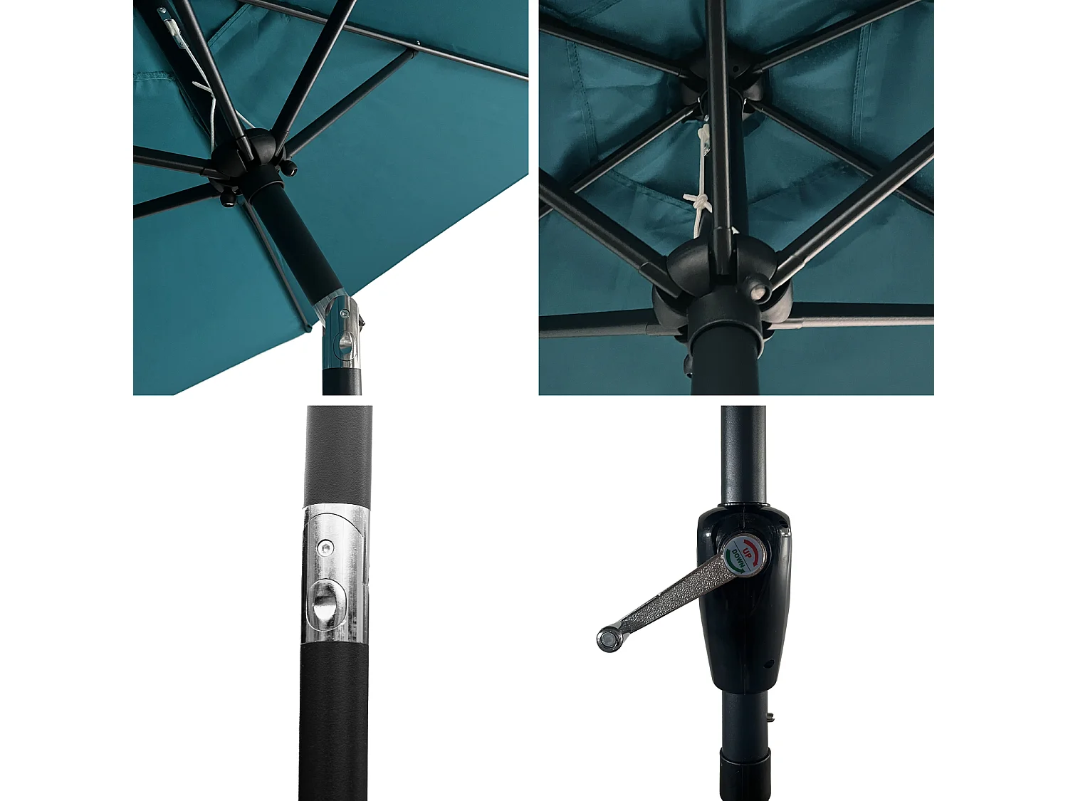 HAPUNA rechte ronde parasol 2,70m diameter blauw